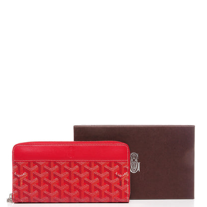Goyard Goyardine Matignon Zip Around GM Wallet Red 5 of 9