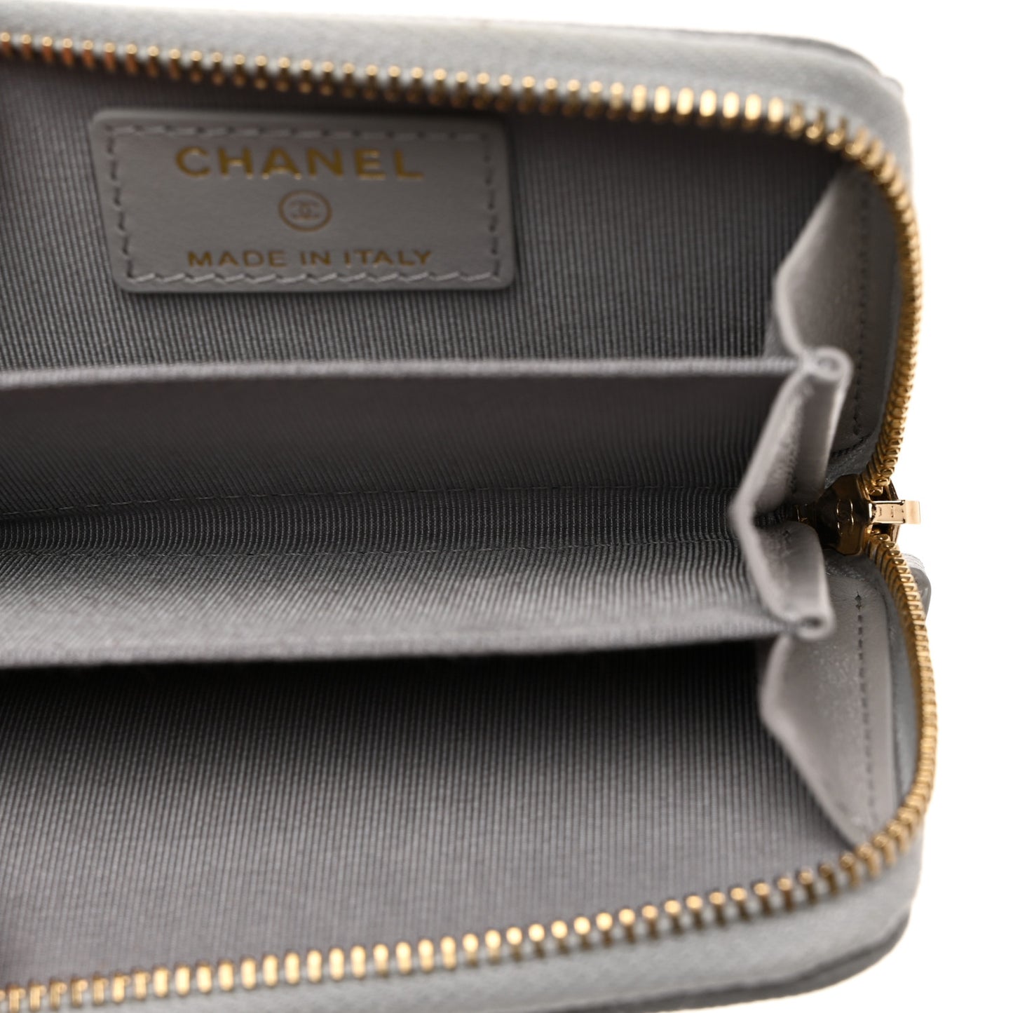Caviar Quilted Zip Coin Purse Grey