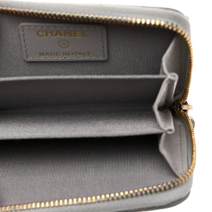 Chanel Caviar Quilted Zip Coin Purse Grey 5 of 9