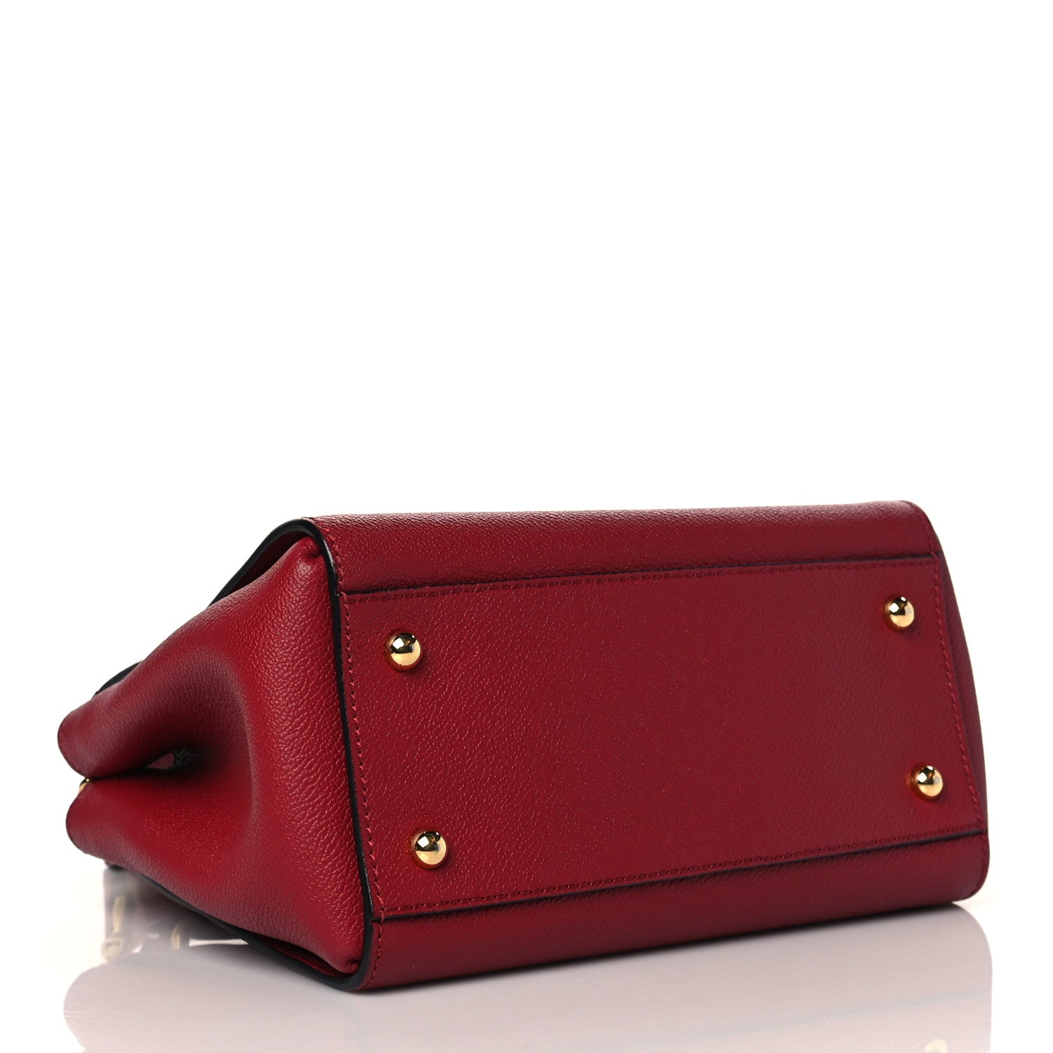 Burberry Soft Grain Calfskin Small Buckle Tote Parade Red 3 of 10