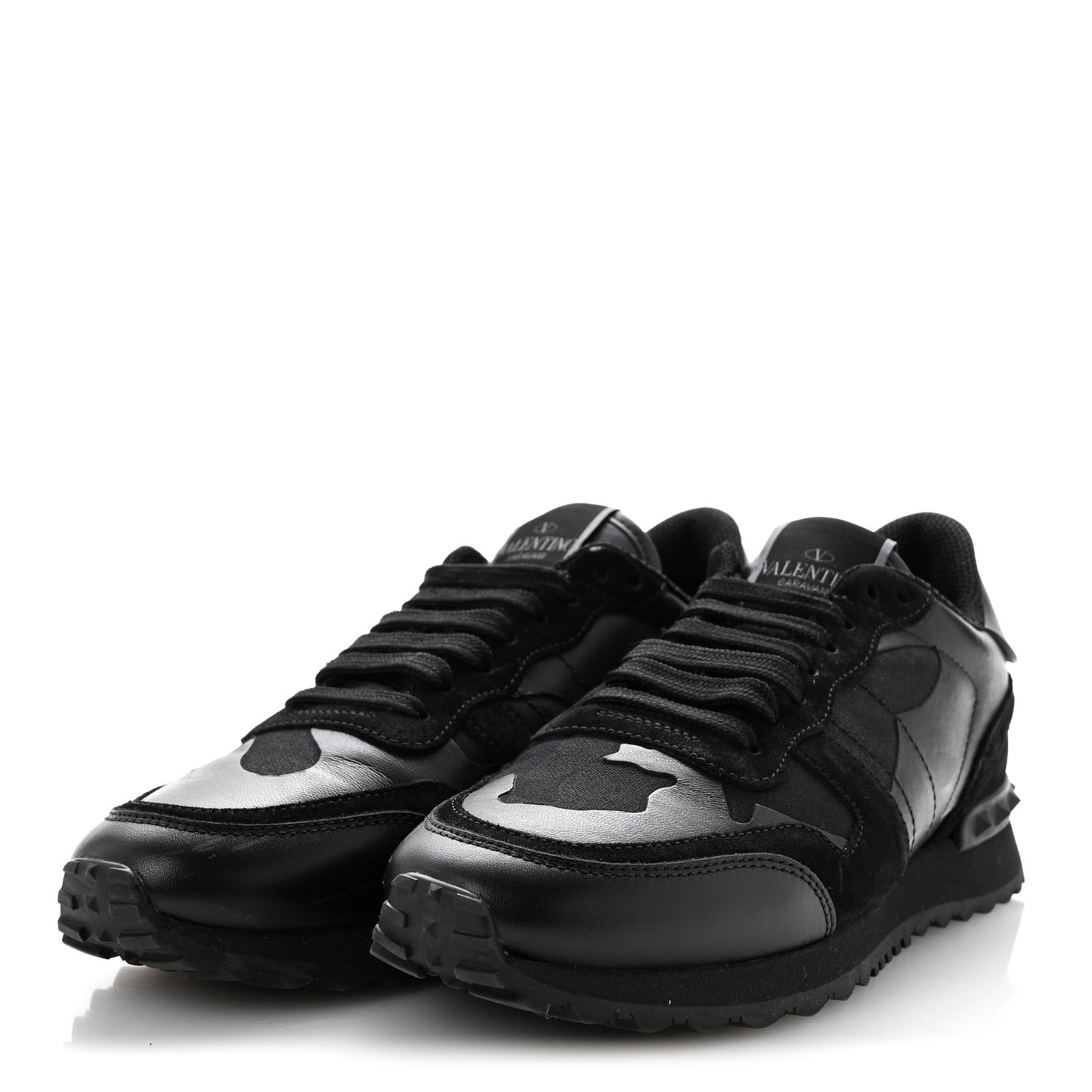 Nappa Suede Camouflage Womens Rockrunner Sneakers 39.5 Black