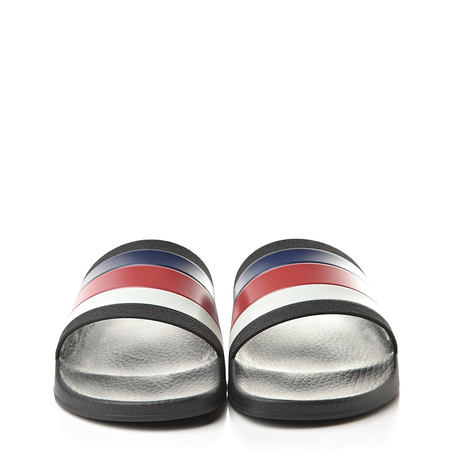 Gucci Rubber Web Mens Pool Slide Sandals 8 Black Mystic White Hibiscus Red Marine 2 of 7
