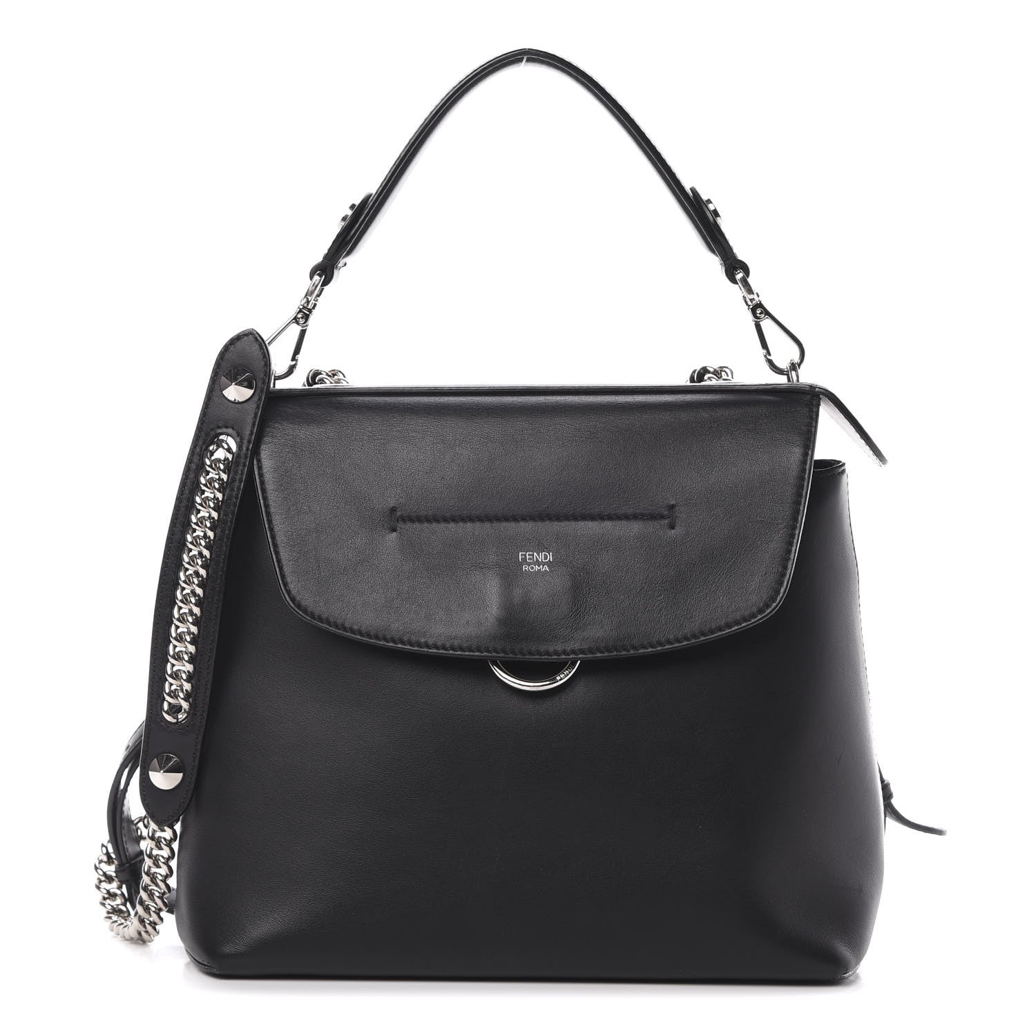 Fendi Vitello Century Opaco Large Back to School Backpack Black 1 of 14