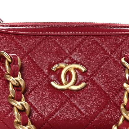 Chanel Shiny Lambskin Quilted Small Fashion Therapy Bowling Bag Rose 8 of 10