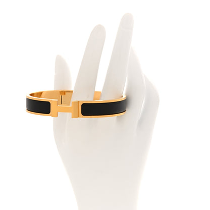 Hermes Matte Enamel Narrow Clic Clac HH Bracelet Black 2 of 5