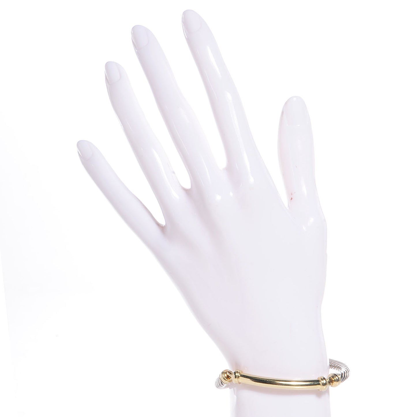 Sterling Silver 14K Yellow Gold 5mm Metro Cable Bracelet