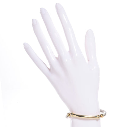 David Yurman Sterling Silver 14K Yellow Gold 5mm Metro Cable Bracelet 2 of 5