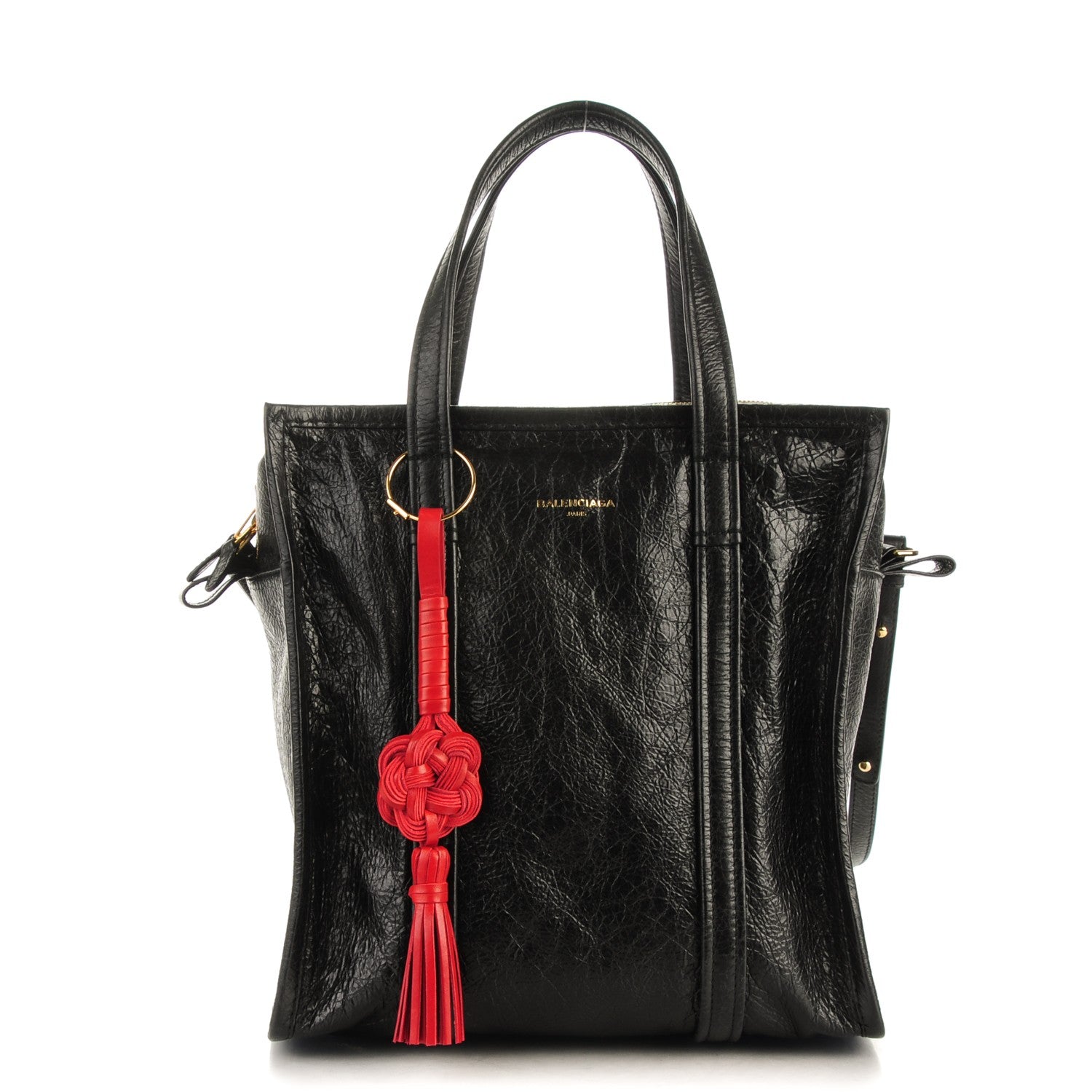 Balenciaga Agneau Small Bazar Shopper Tote Black Rouge Groseille 1 of 8