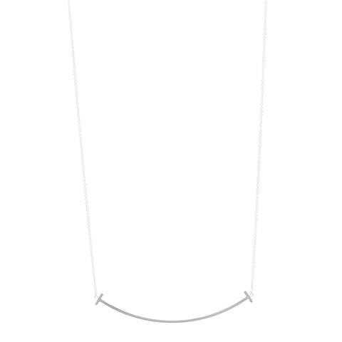 Sterling Silver Large T Smile Pendant Necklace