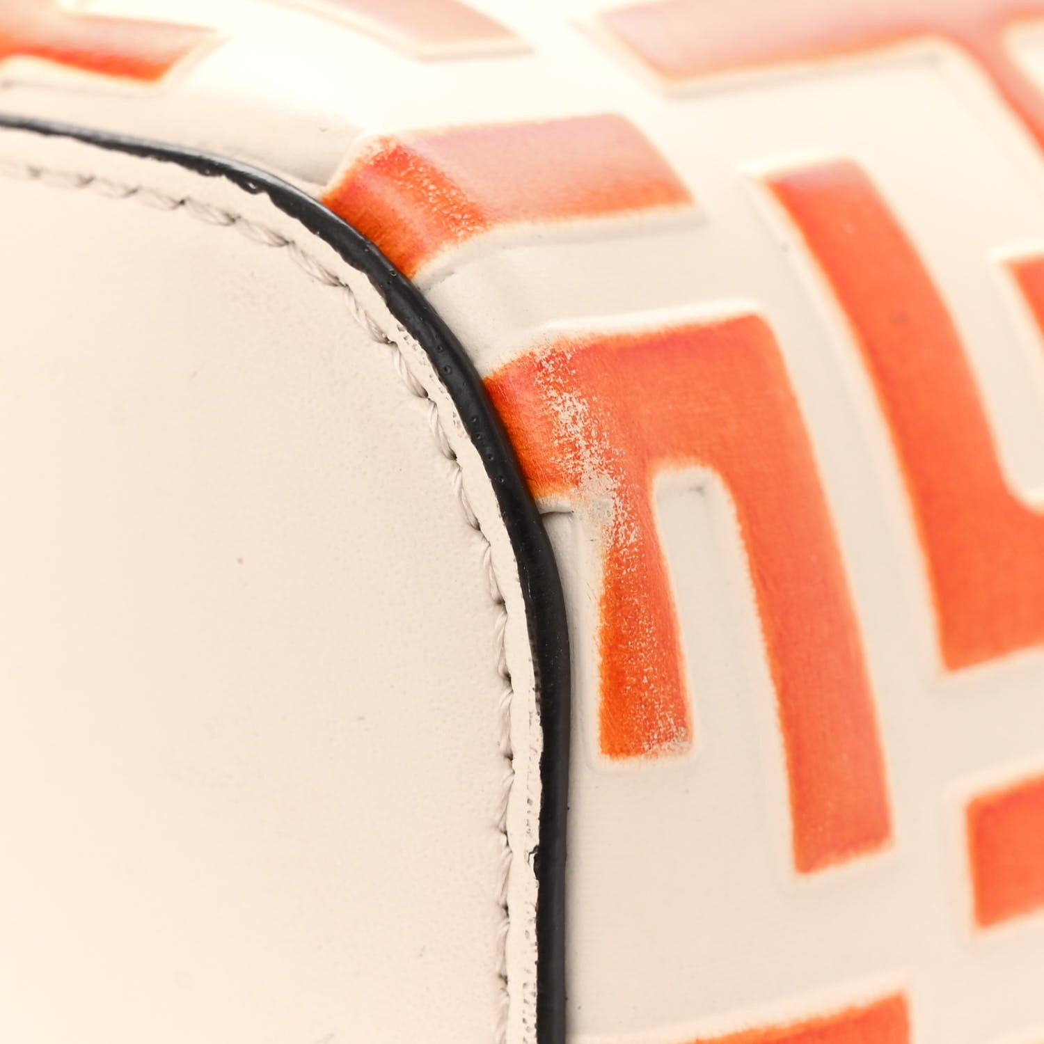 Fendi Vitello Liberty F is Fendi Bi-Color FF 1974 Embossed Mini Mon Tresor Bucket Bag Camelia Aranciata 13 of 13