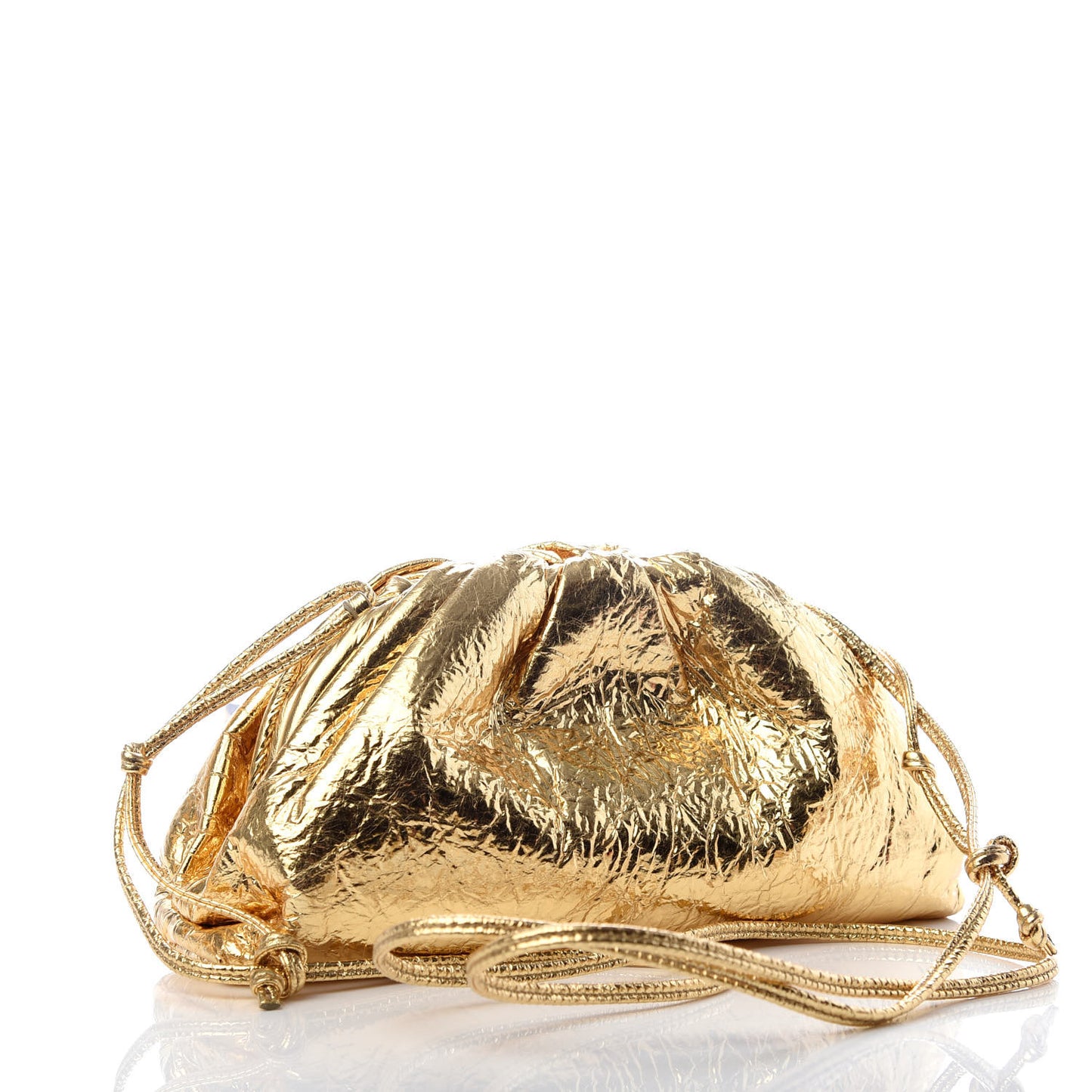 Metallic Crinkled Lambskin The Mini Pouch Oro