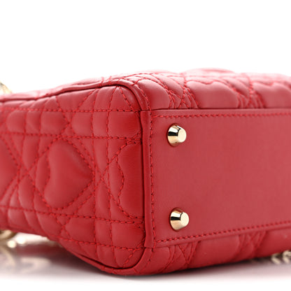 Christian Dior Calfskin Cannage Dioramour Mini Lady Dior Bag Bright Red 9 of 13