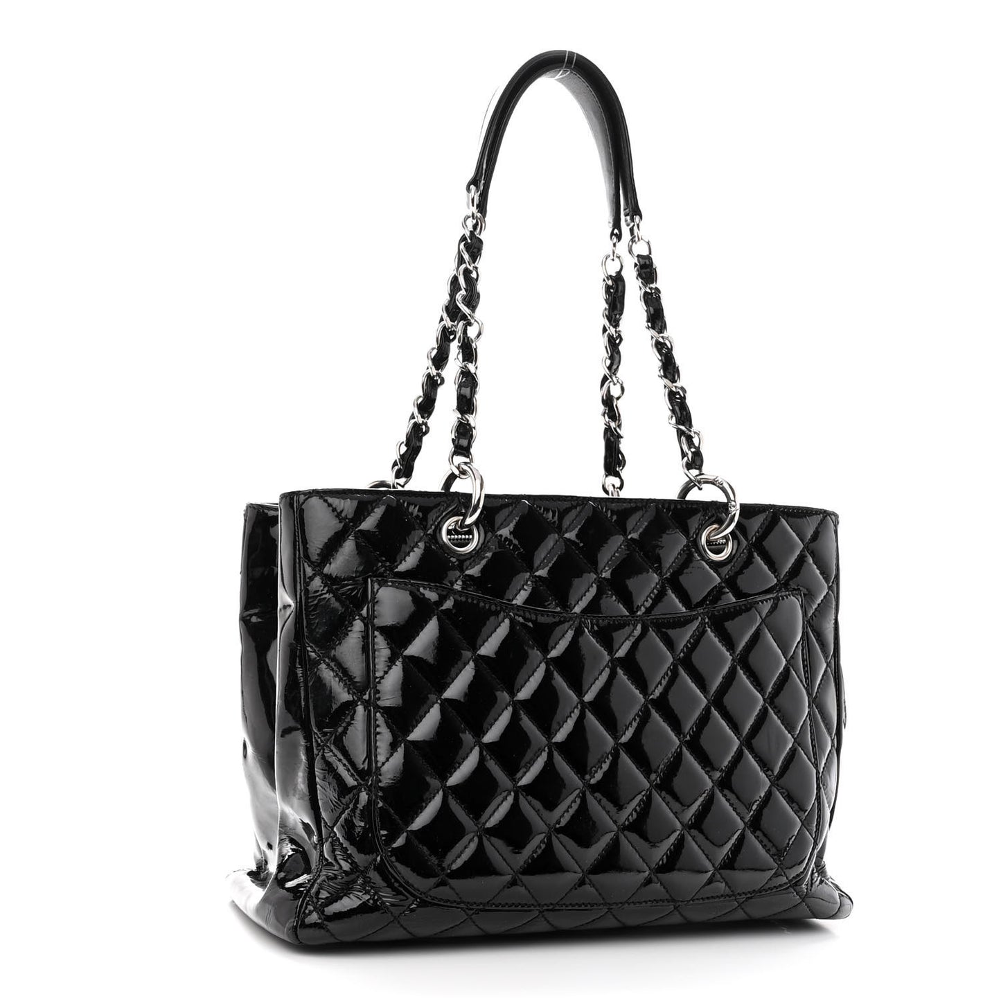 Patent Quilted Grand Shopping Tote GST Black