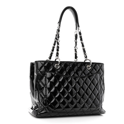 Chanel Patent Quilted Grand Shopping Tote GST Black 4 of 11
