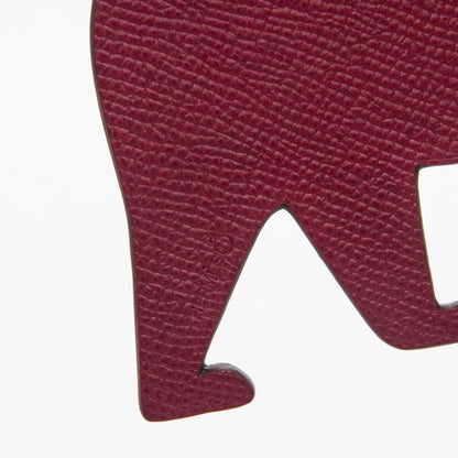 Hermes Epsom Togo Petit H GM Bear Bag Charm Rouge Grenat Alezan 3 of 3