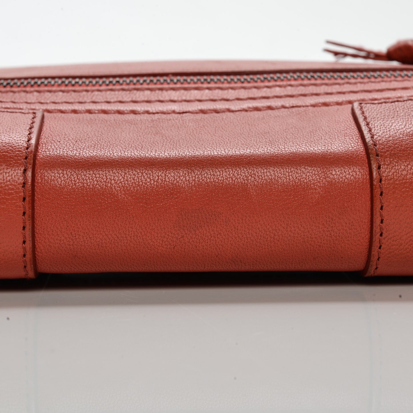 Lambskin PS1 Large Chain Wallet Deep Coral