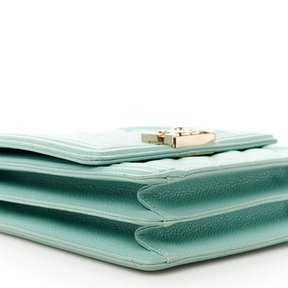 Chanel Caviar Quilted North South Boy Flap Light Blue 9 of 10