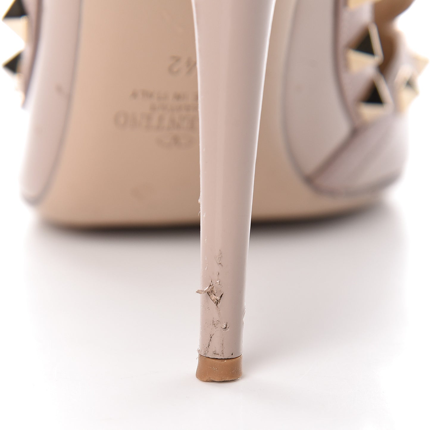Patent Rockstud Ankle Strap Pumps 42 Poudre