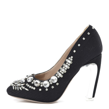 Valentino Garavani Mesh Crystal Embellished Pumps 36 Black 1 of 9