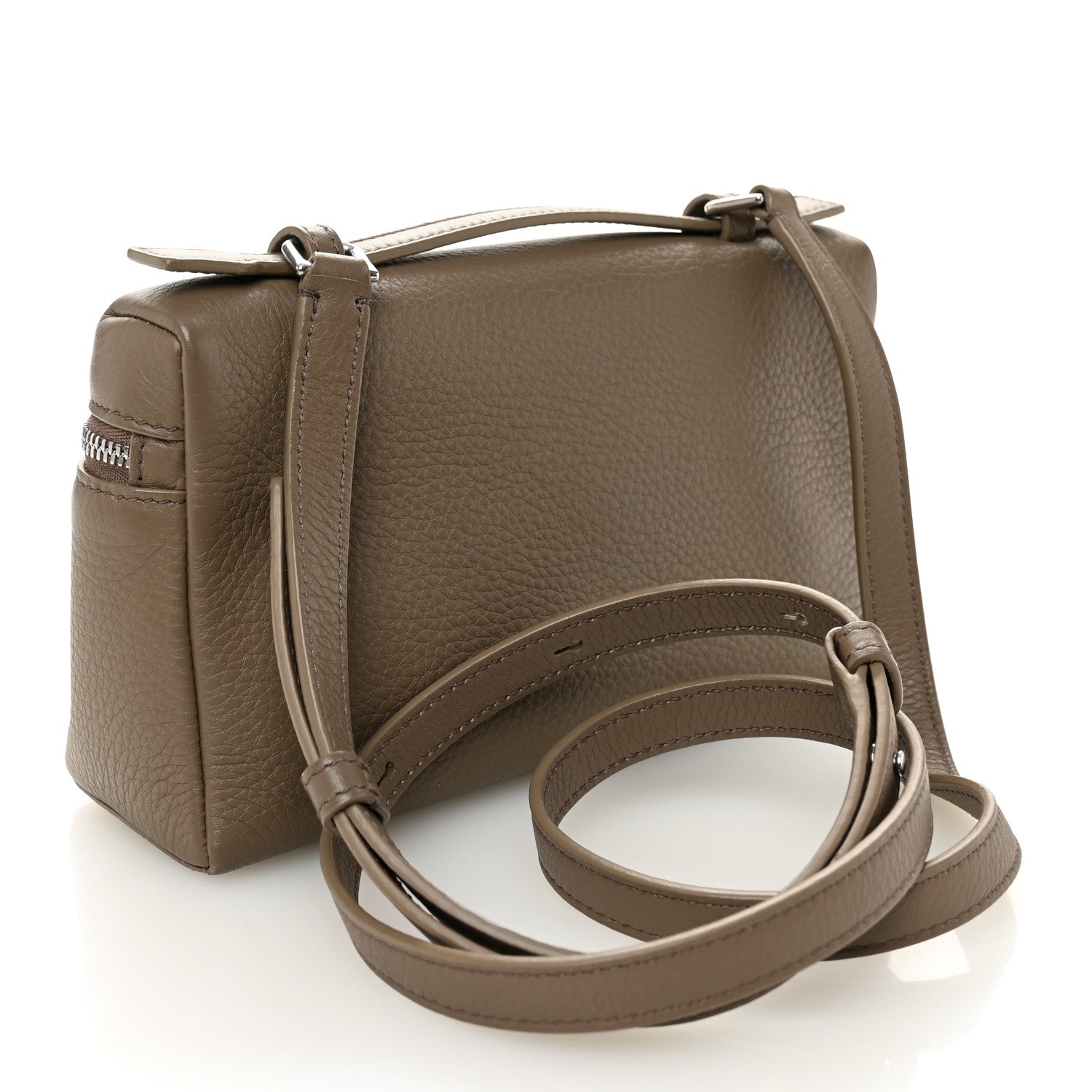 Loro Piana Grained Calfskin L19 Extra Pocket Pouch Warm Mastic