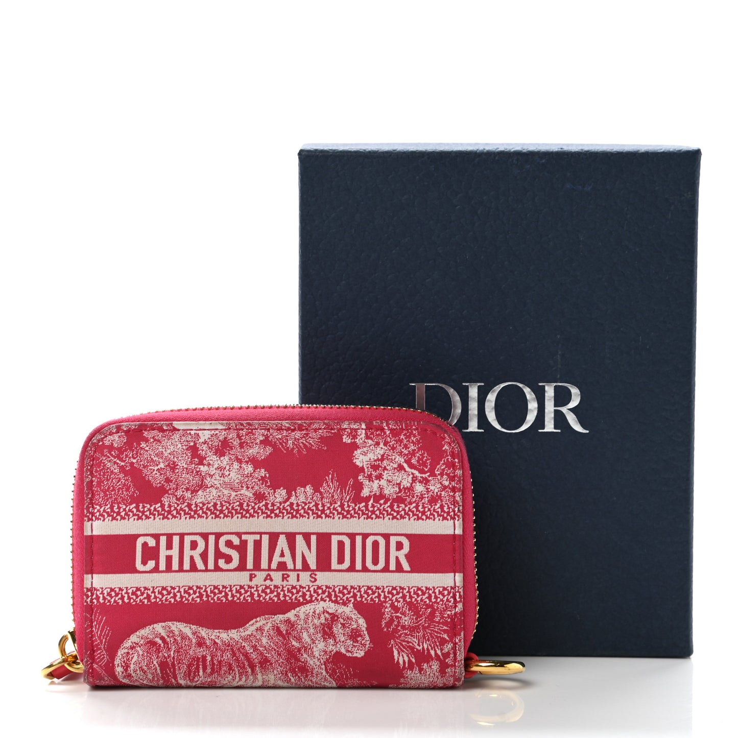 Technical Fabric Embroidered Toile De Jouy DiorTravel Detachable Card Holder Red