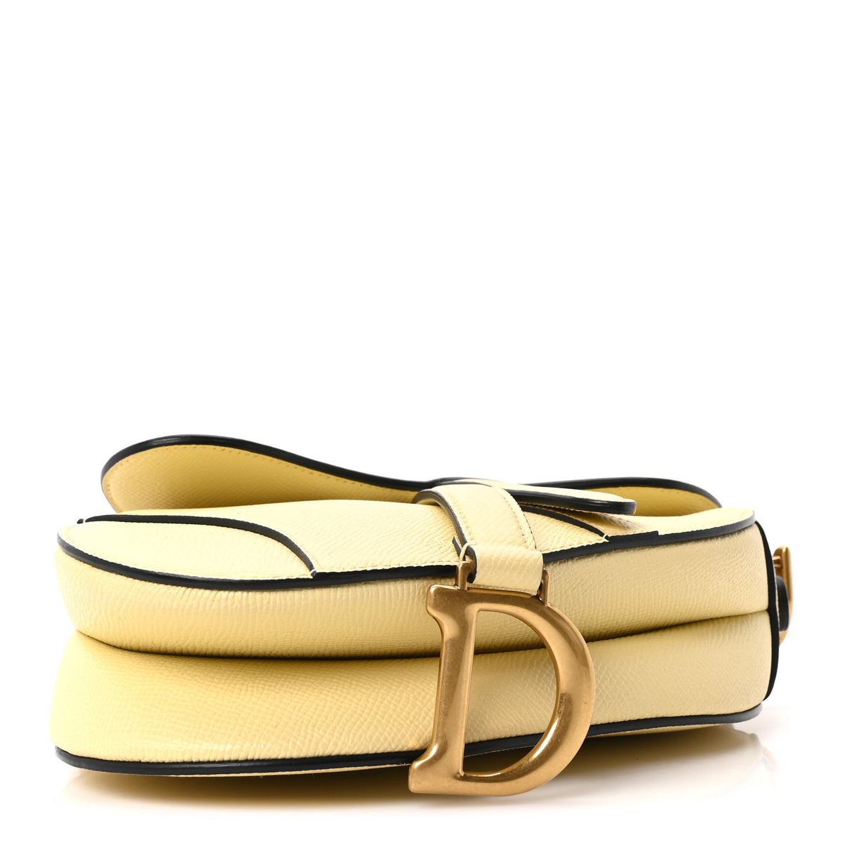 Christian Dior Grained Calfskin Mini Saddle Bag Yellow 4 of 10