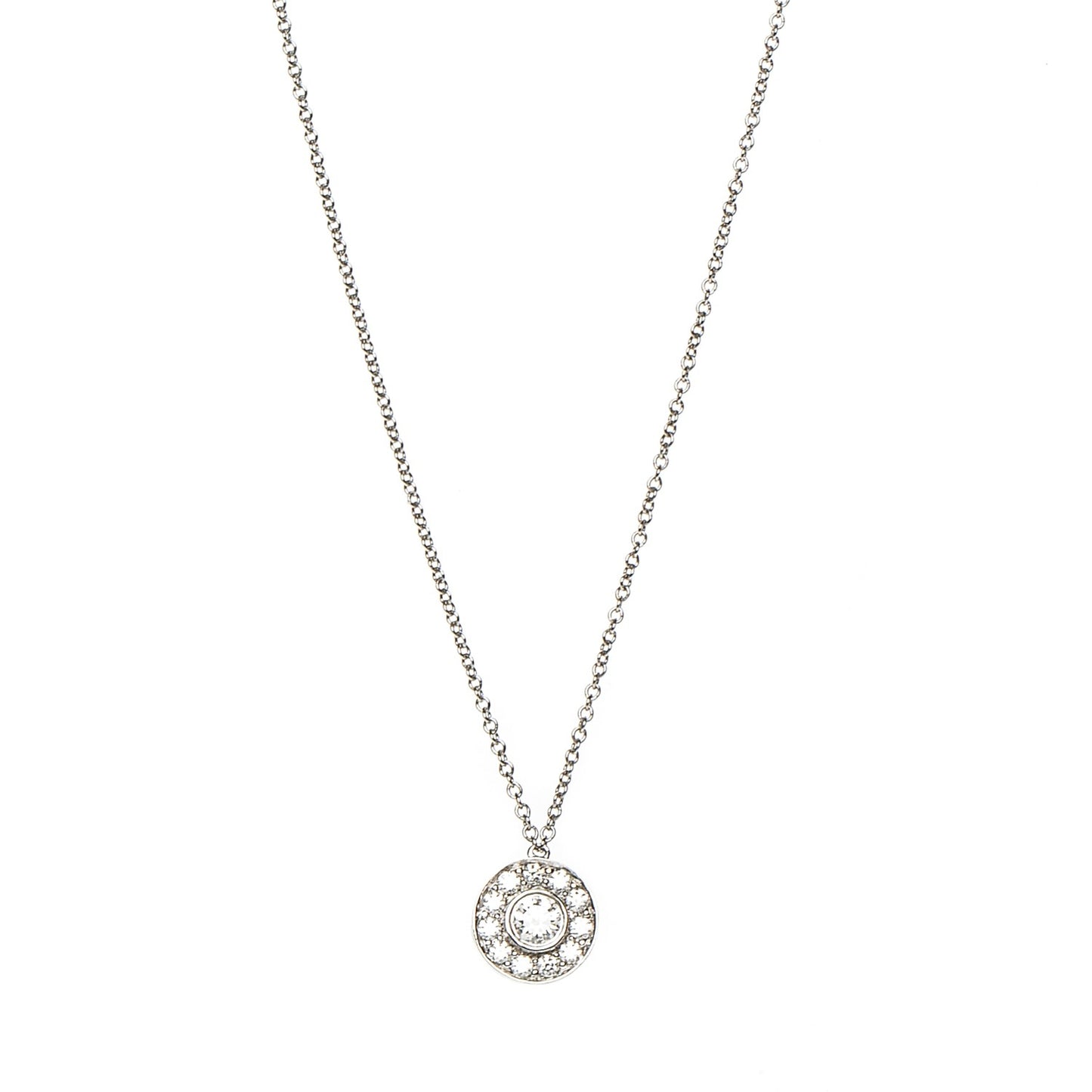 Platinum Diamond .37ctw Circlet Pendant Necklace