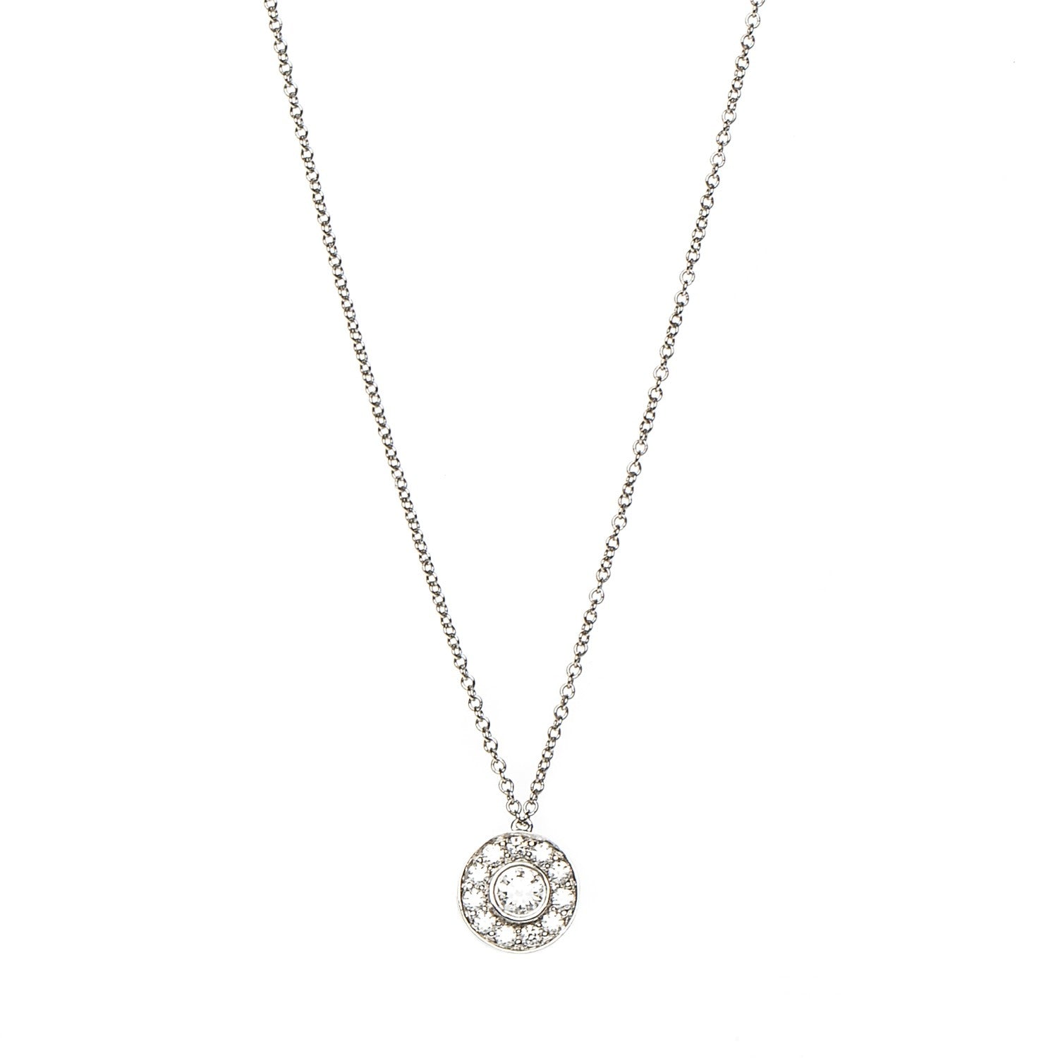 Tiffany Platinum Diamond .37ctw Circlet Pendant Necklace 1 of 7