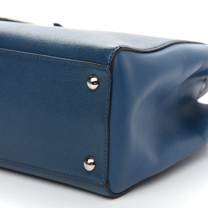 Fendi Vitello Elite Petite 2Jours Tote Blue Cobalto 8 of 8