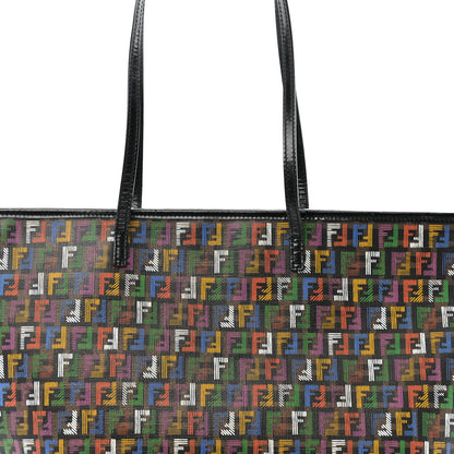 Fendi Zucca Spalmati Patent Zucchino Screen Print Medium Roll Tote Tobacco Multicolor Black 8 of 14