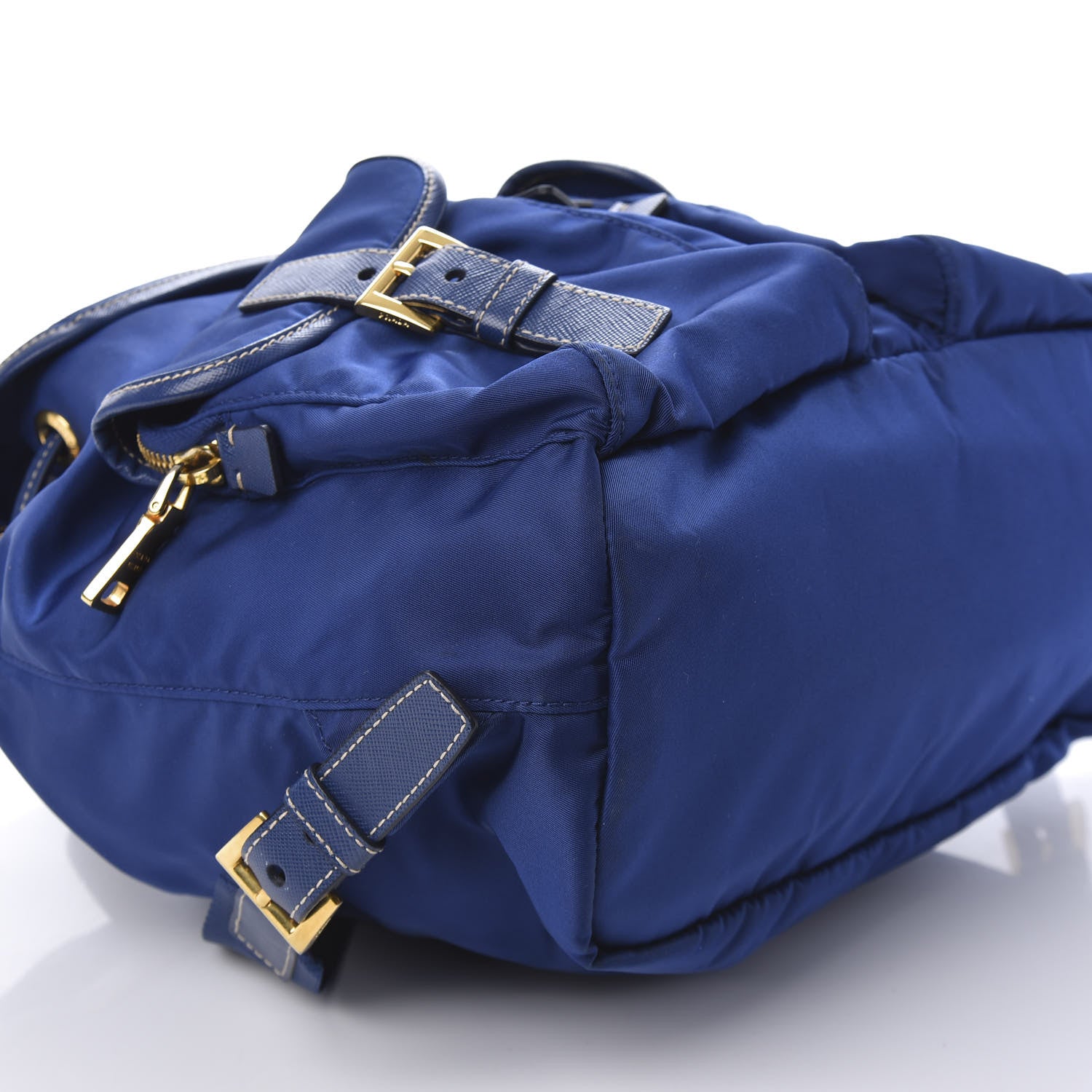 Prada Tessuto Nylon Saffiano Vela Medium Backpack Blue 8 of 11