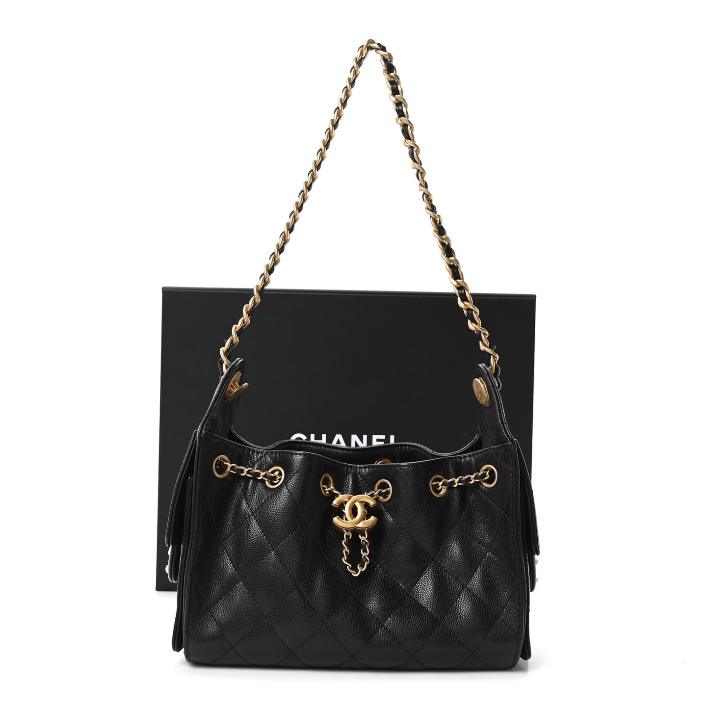 Caviar Quilted Mini Chanel 25 Handbag Black