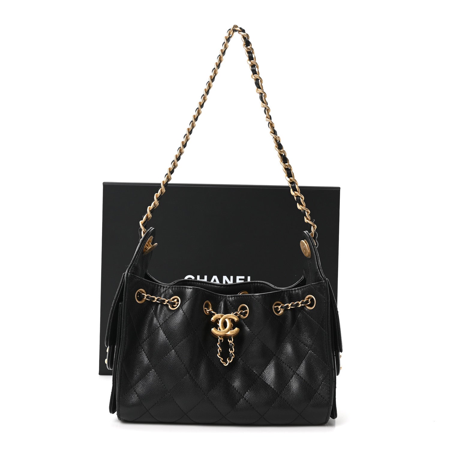 Chanel Caviar Quilted Mini Chanel 25 Handbag Black 11 of 11