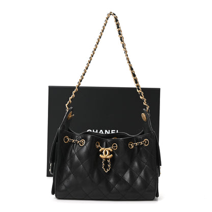 Chanel Caviar Quilted Mini Chanel 25 Handbag Black 11 of 11