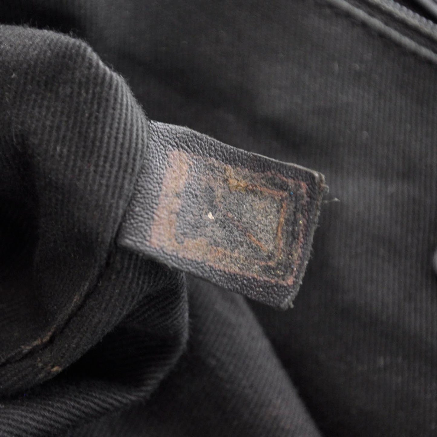 Leather Diamond Stitch Flap Black