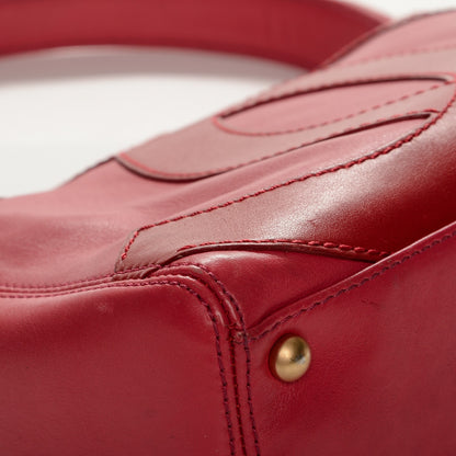 Chanel Lambskin CC Stitched Small Shoulder Bag Red Pink 5 of 13
