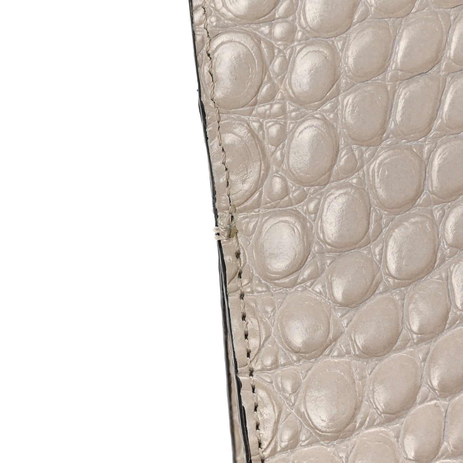 Christian Louboutin Crocodile Embossed Calfskin Loubi Twist Zip Clutch Bag Craie 7 of 10