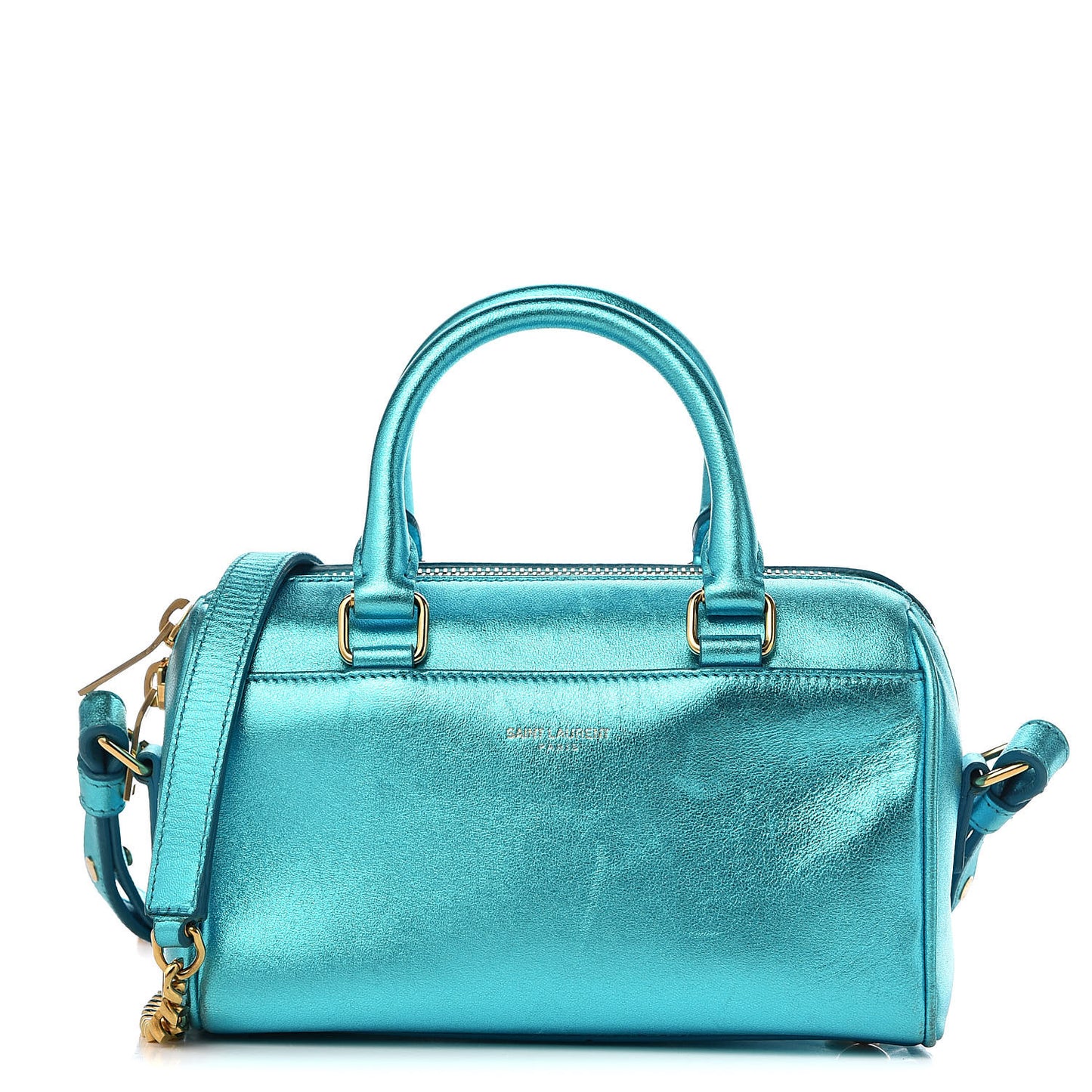 Metallic Lambskin Classic Toy Duffle Blue