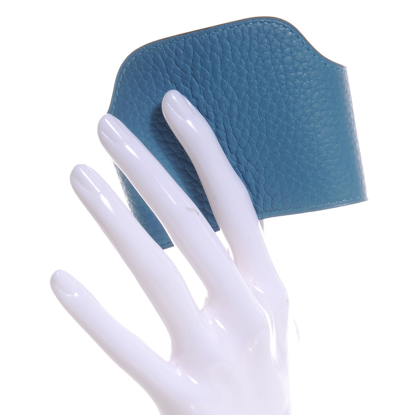 Taurillon Clemence Petit H Cup Holder Blue Jean