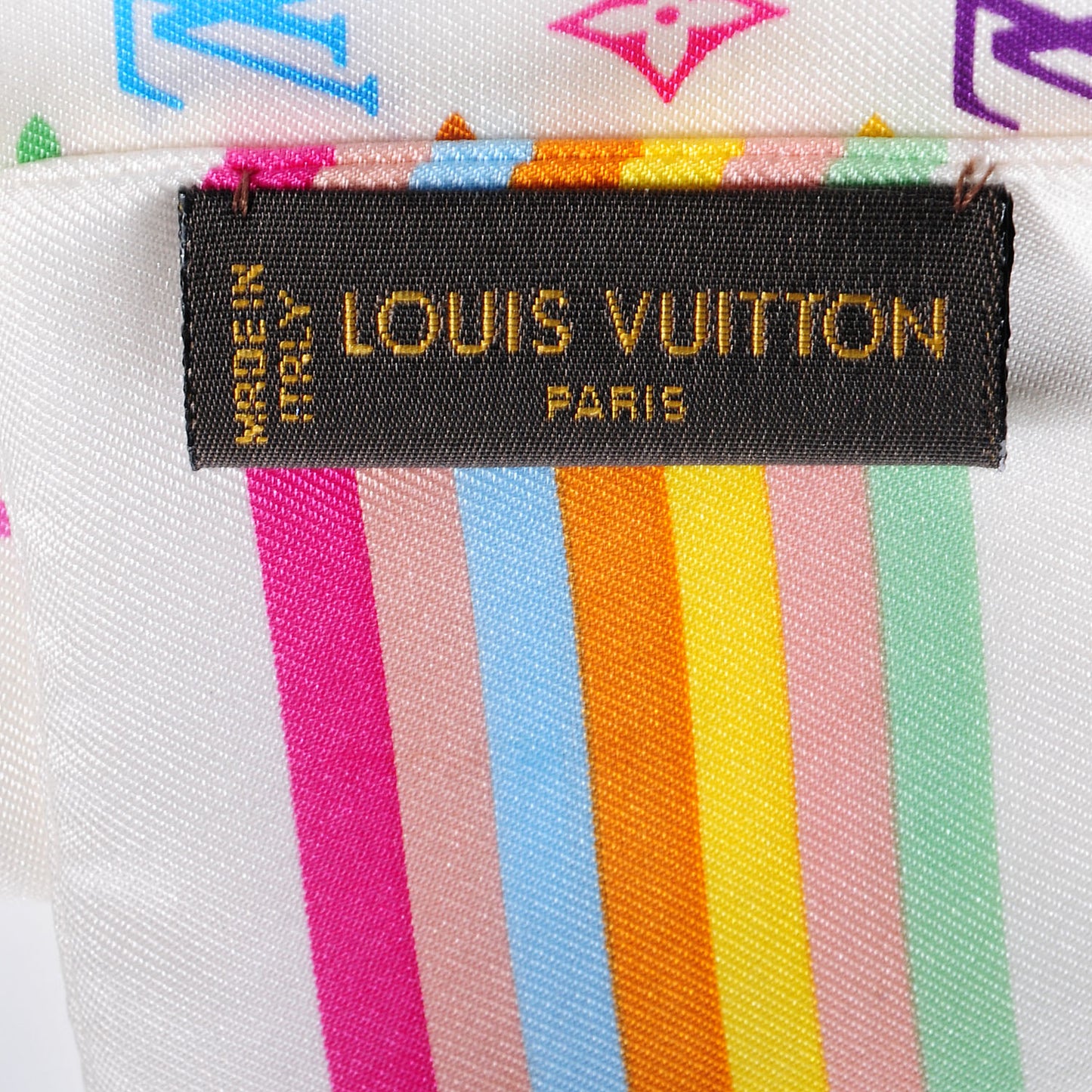 Silk Monogram Multicolor Bandeau White