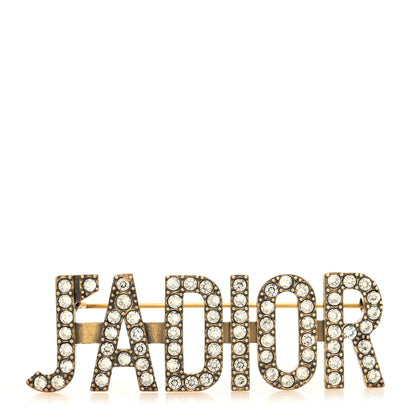 Christian Dior Crystal J'Adior Brooch Aged Gold 1 of 3