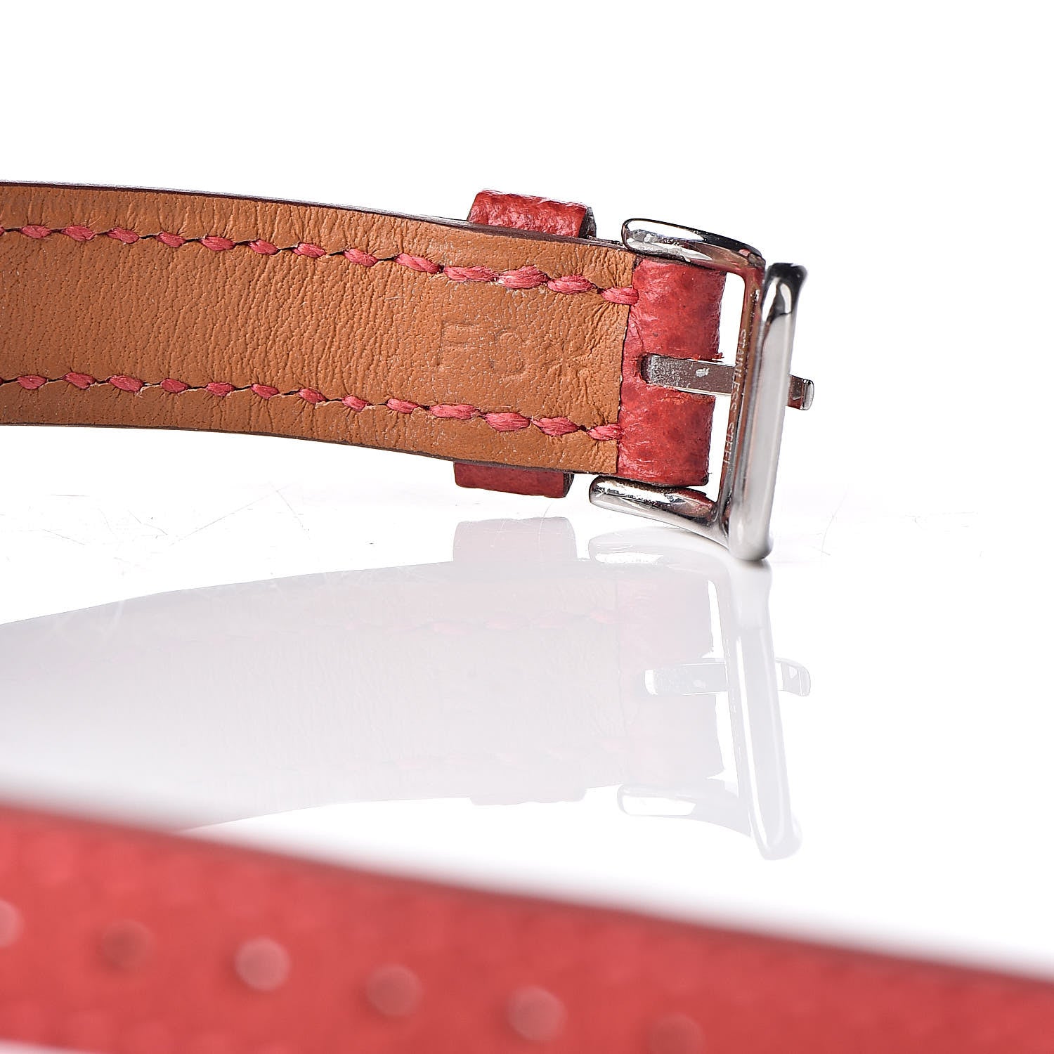Hermes Stainless Steel Epsom 25mm Slim d'Quartz Watch Rouge Casaque 6 of 8