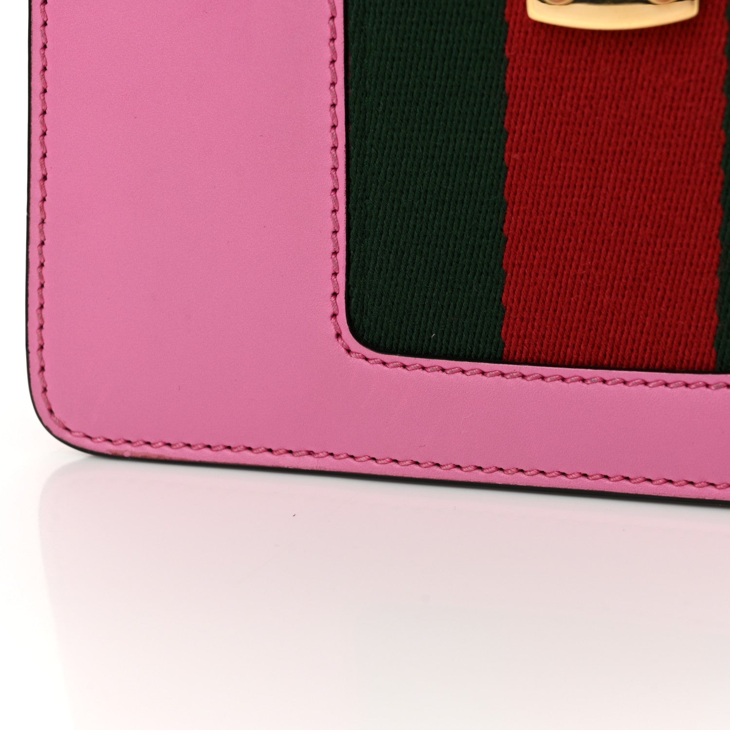 Gucci Vitello Fontanella Web Mini Sylvie Chain Shoulder Bag Pink Tropical Flower 14 of 14