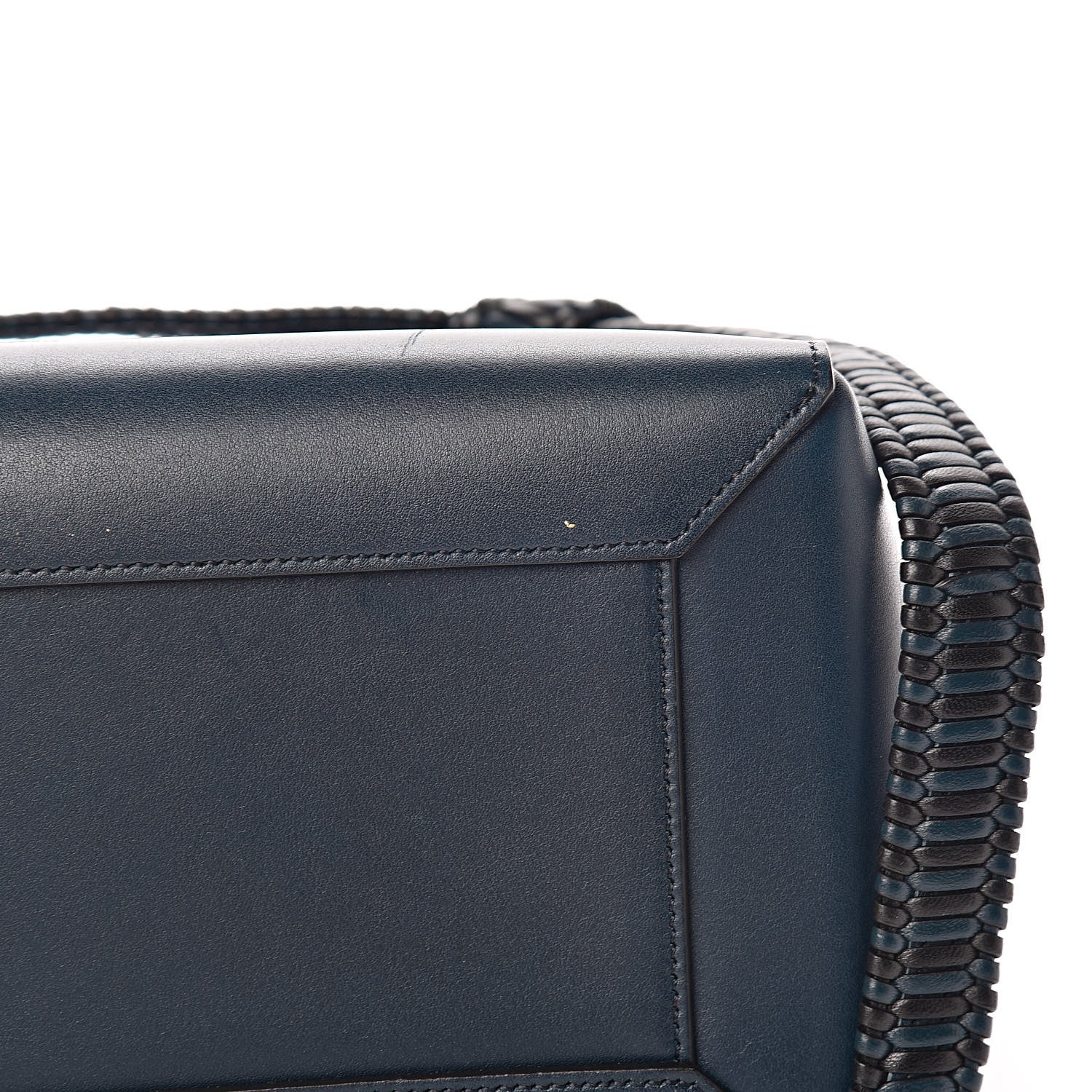Celine Smooth Calfskin Micro Bi-Color Braided Belt Bag Dark Sea 12 of 14