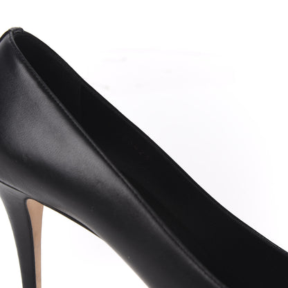 Chanel Lambskin Calfskin Patent Cap Toe CC Pumps 41 Black 8 of 9