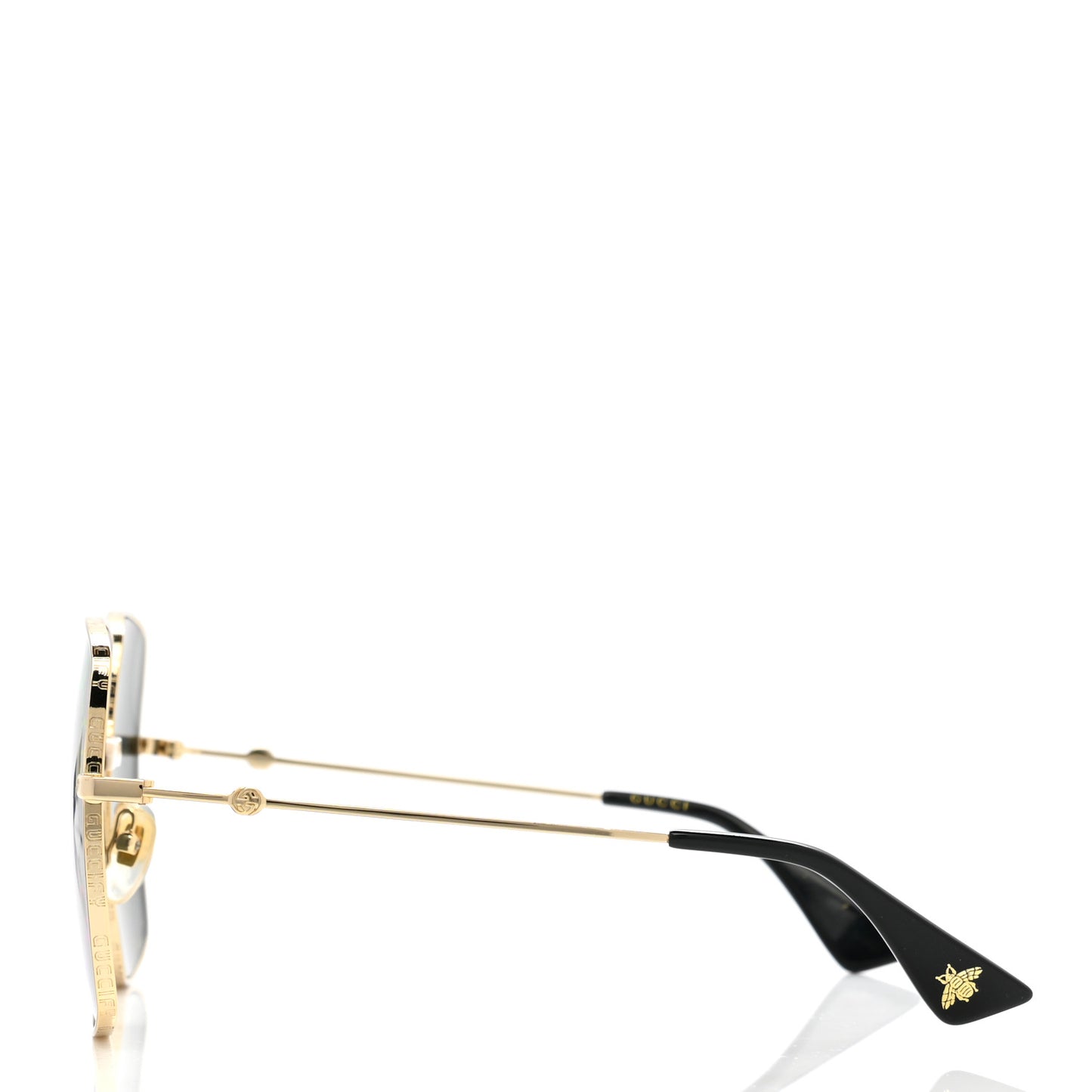Metal Rectangular Frame Sunglasses GG0414S Gold Multicolor