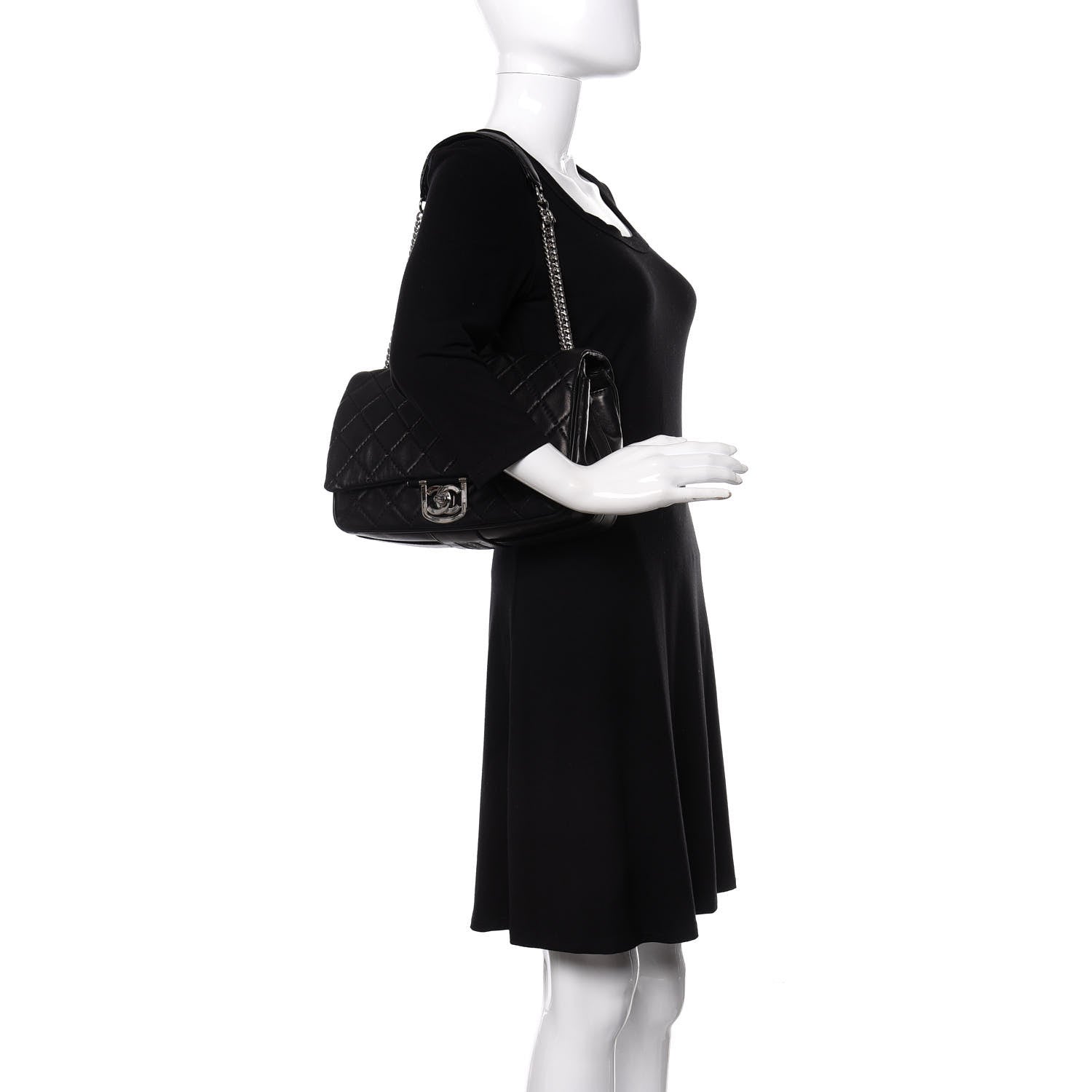 Chanel Lambskin Quilted Jumbo Icons Secret Label Flap Black 2 of 13