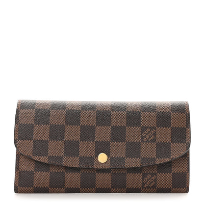 Louis Vuitton Damier Ebene Emilie Wallet Rose Ballerine 1 of 8