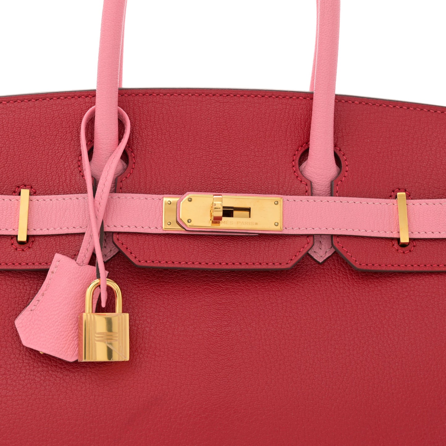 Chevre Mysore Horseshoe Birkin 30 Rouge Rose Confetti