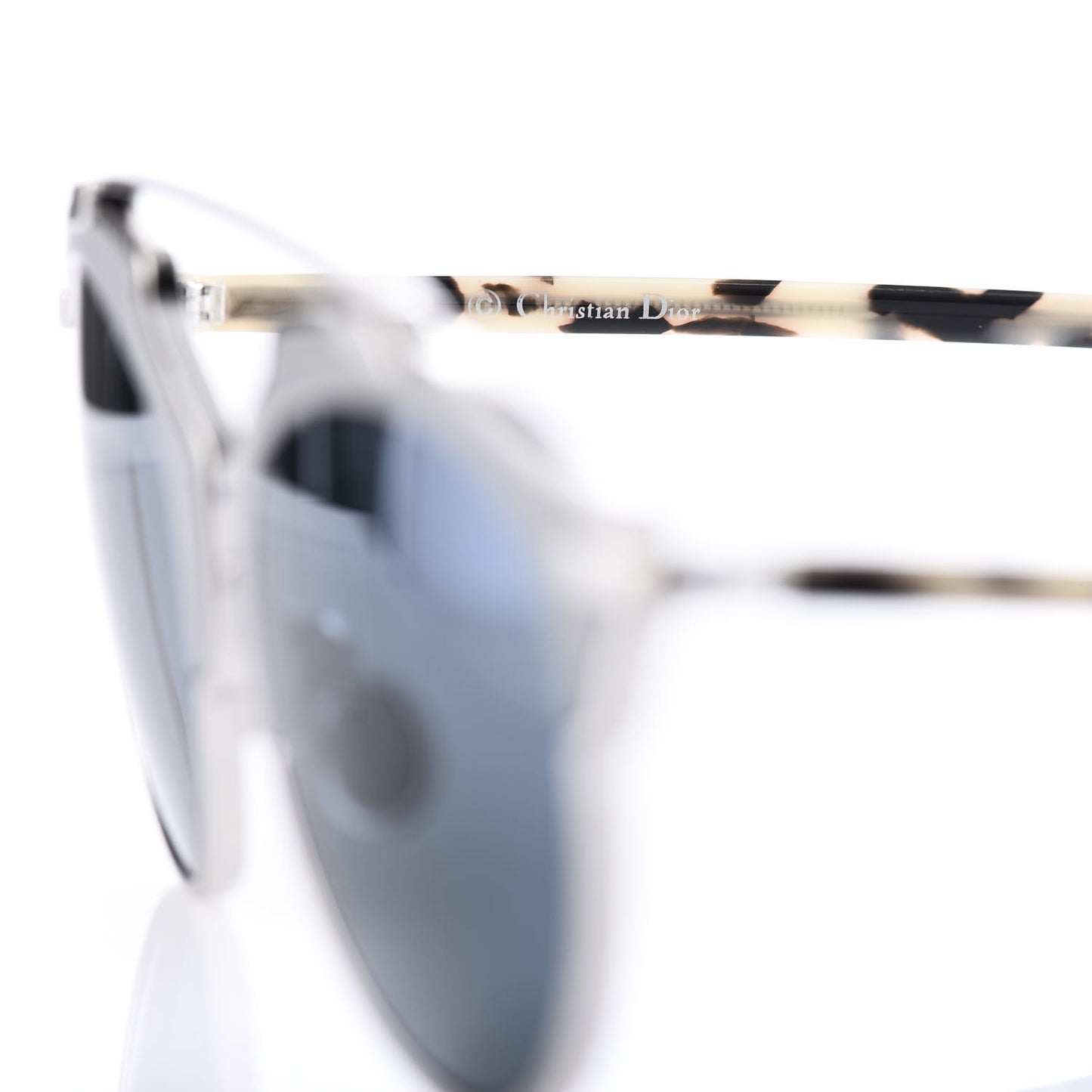 Metal Lambskin Mirrored So Real Sunglasses Blue Tortoise